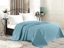 L'essentiel linge de maison Sábana doble de piqué Verde petróleo
